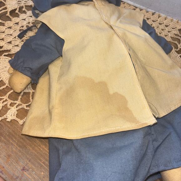 Primitive Fabric Doll Pair  Set Amish Mennonite Faceless Folk Art Boy Girl Decor - Picture 9 of 9